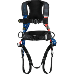 Ironwear 2160 Premium Heavy Duty Full Body Harness Red-White-Blue
