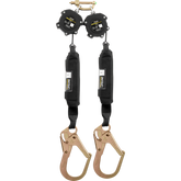 Ironwear 2206D-SRH-NS 6’ Webbing Twin Leg Class 1 SRL w/ Steel Rebar Hooks