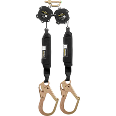 Ironwear 2206D-SRH-NS 6’ Webbing Twin Leg Class 1 SRL w/ Steel Rebar Hooks