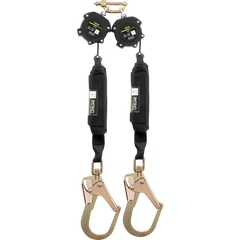 Ironwear 2206D-SRH 6’ Web Dual Leg Class 1 SRL w/ Swivel Steel Rebar Hooks