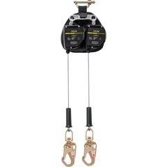 Ironwear 2208D-SSH-LE 8' Galvanized Steel Cable Class 2 LE Dual SRL w/ Swivel Steel Snap Hooks