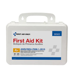 First Aid Only 25 Person Plastic First Aid Kit, ANSI A+, Type III, ANSI 2015 Compliant