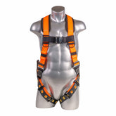 Palmer Safety Harness Padded Back, SRL Back Plate, QCB Chest, Tongue and Buckle Leg Straps, Orange
