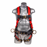 Palmer Safety Hammerhead Series Harness- Padded Back, QCB Chest, Tongue & Buckle Leg Straps, SRL Back Plate, Positioning Belt with Side D-Rings