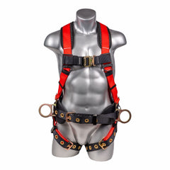 Palmer Safety Hammerhead Series Harness- Padded Back, QCB Chest, Tongue & Buckle Leg Straps, SRL Back Plate, Positioning Belt with Side D-Rings