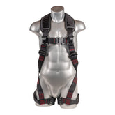 Palmer Safety Akula Series Harness 5pt., Padded Back/H-Style Legs, QCB, SRL Back Plate, Black