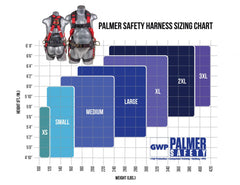 Palmer Safety Hammerhead Series Harness - Padded Back, QCB Chest, Tongue & Buckle Leg Straps