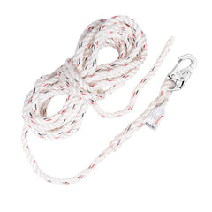 KStrong 25 ft. Vertical Polysteel Rope Lifeline, Locking Snap hook on anchor end, other end cut and taped
