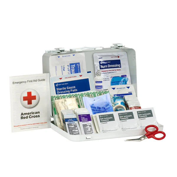 First Aid Only 25 Person ANSI A Metal First Aid Kit, ANSI 2021 Compliant