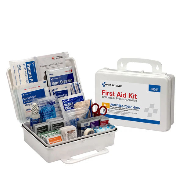 First Aid Only 25 Person Plastic First Aid Kit, ANSI A+, Type III, ANSI 2015 Compliant