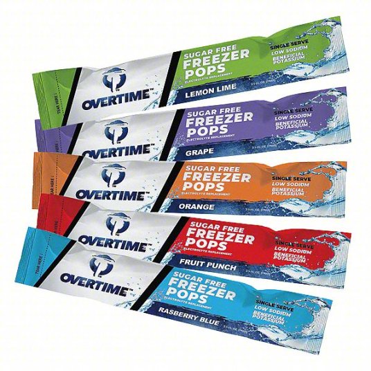 Overtime Electrolyte Replacement Freezer Pops - (SUGAR FREE) (BX/150)