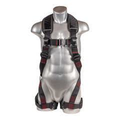 Palmer Safety Akula Series Harness 5pt., Padded Back/H-Style Legs, QCB, SRL Back Plate, Black