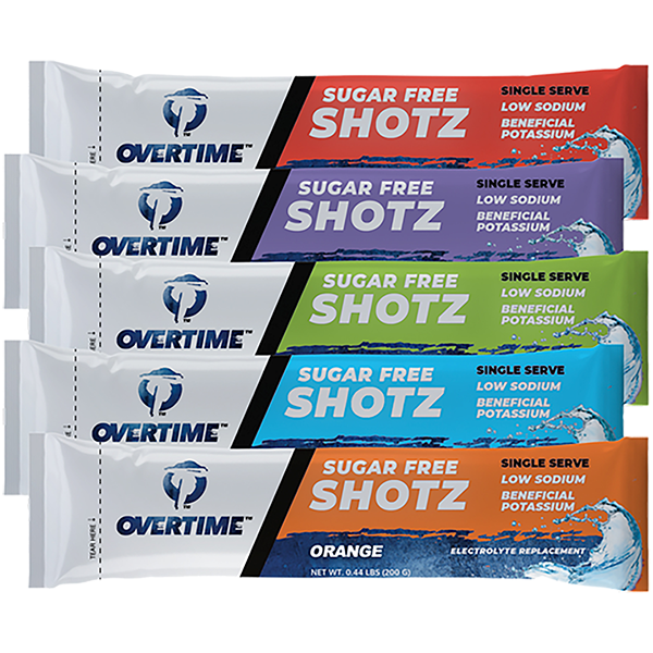 Overtime Electrolyte Replacement Single Serve Powder Sticks - (SUGAR FREE) (BX/400)