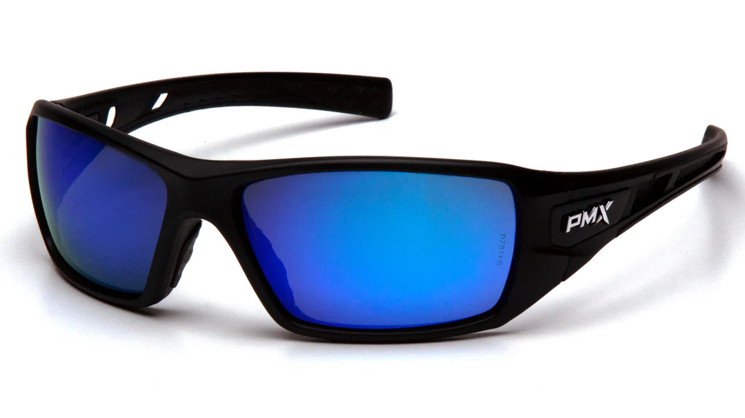 Pyramex VELAR Safety Glasses - Blue Mirror / Black Frame