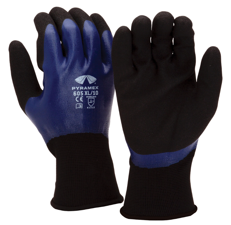 Pyramex GL605 Sandy Nitrile Full Dipped Gloves (12ct)