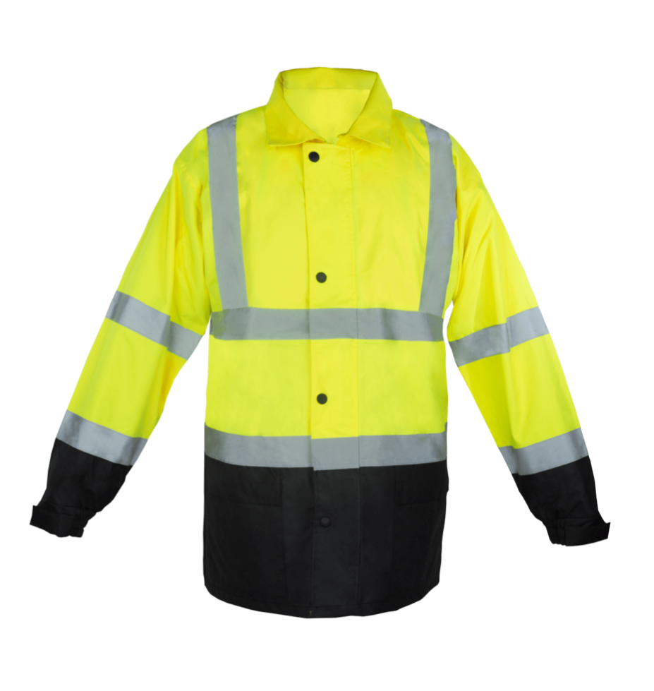 Ironwear 9510 Hi-Visibility 2 Pieces Rain Jacket and Pants with Black Bottom