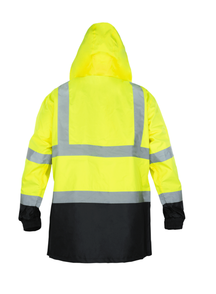 Ironwear 9510 Hi-Visibility 2 Pieces Rain Jacket and Pants with Black Bottom