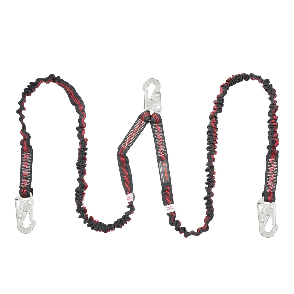 KStrong 6 ft. Twin leg 100% Tie-off Internal Design Shock Absorbing Lanyard with Snap Hooks (ANSI)