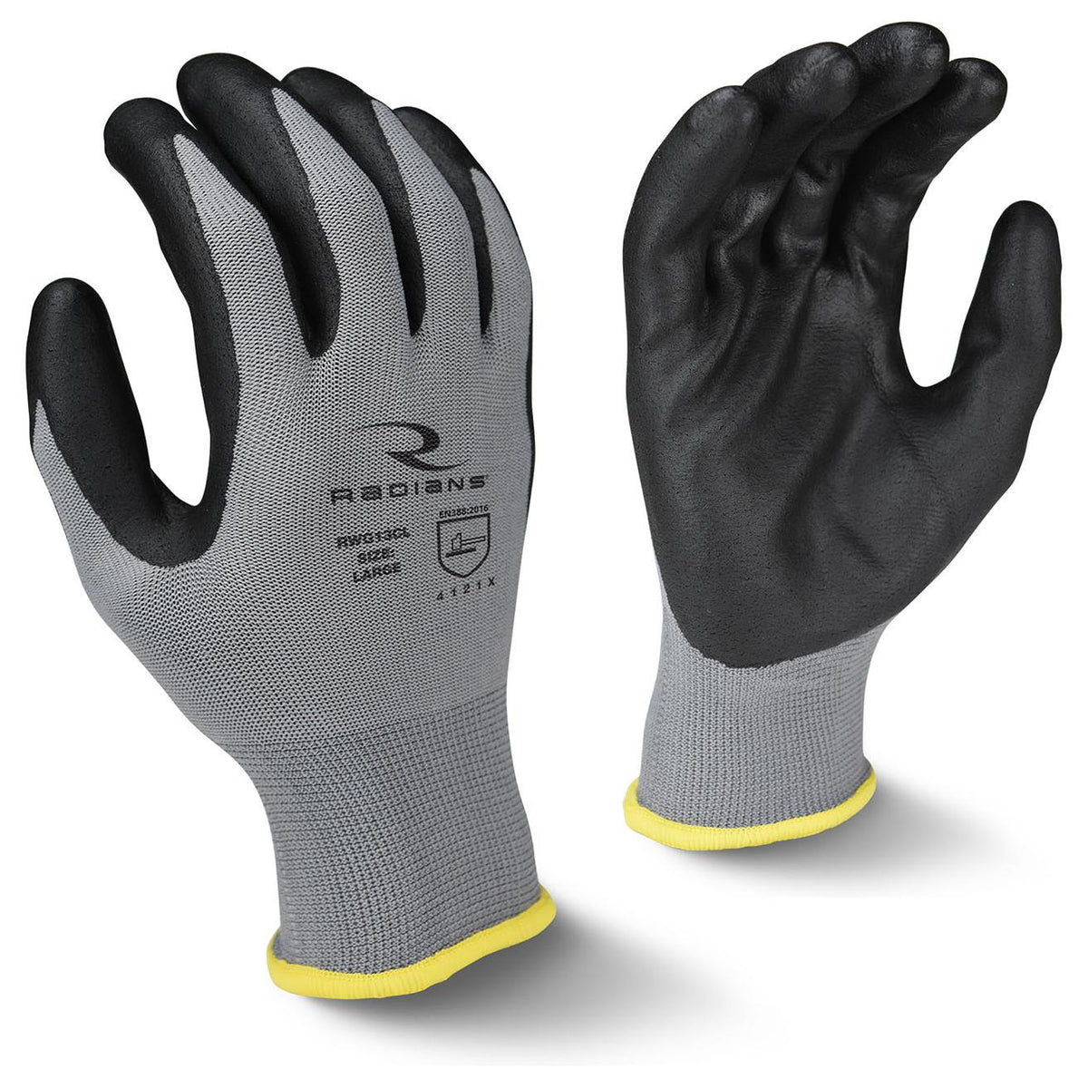 Radians RWG13C Polyester Shell Foam Nitrile Gripper Glove (12ct)